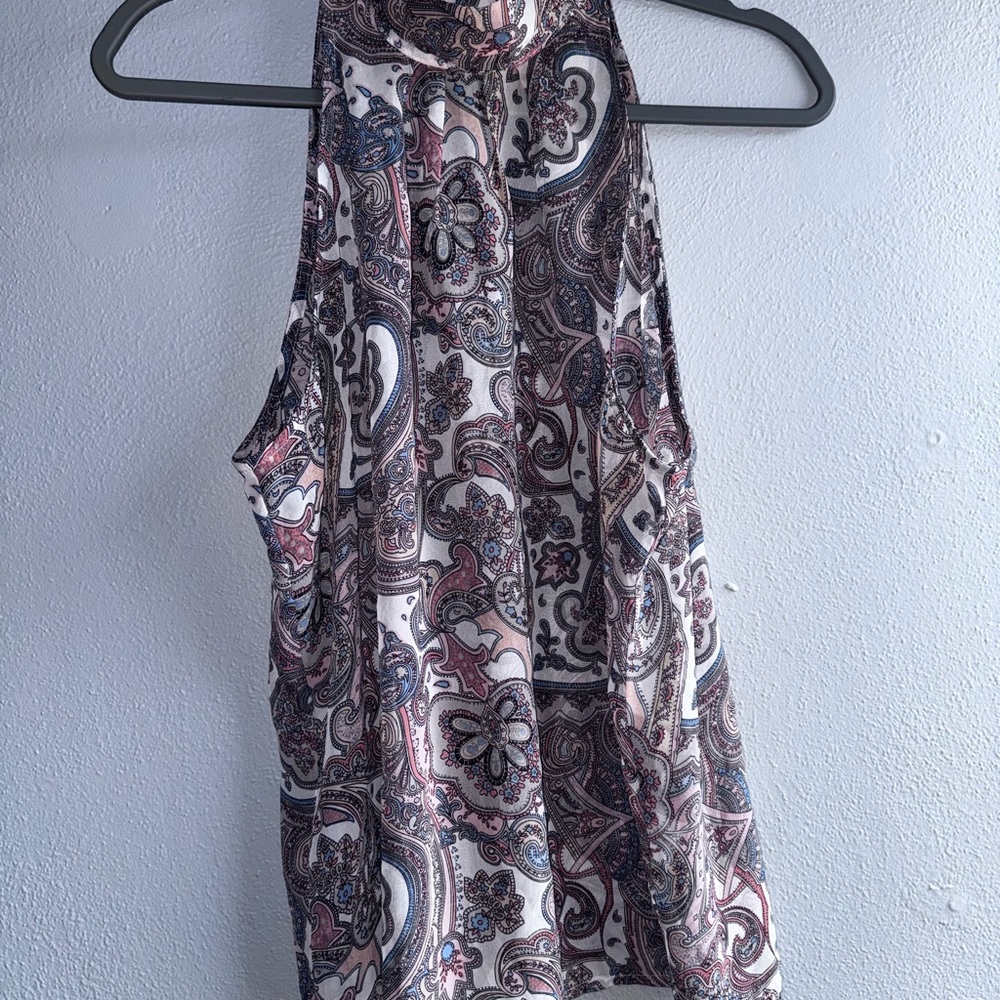 Paisley Print Sleeveless Top
